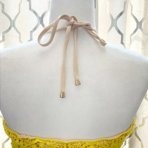 Foxiedox Yellow Floral Lace Mia Halter Dress - Picture 8 of 11